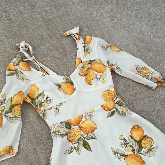 NWT For Love & Lemons Limonada Mini Dress S - Picture 3 of 11